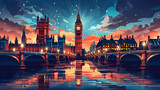 Fototapeta Londyn - vector great Britain, generative Ai