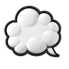 Sticker - 3d blank cartoon-style speech bubble