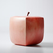 Square apple concept. Realistic representation of what an apple might look like that grew to have a square shape with edges. Imaginary fruit collection.