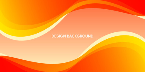 Wall Mural - Liquid smooth flyer orange gardient curve line background