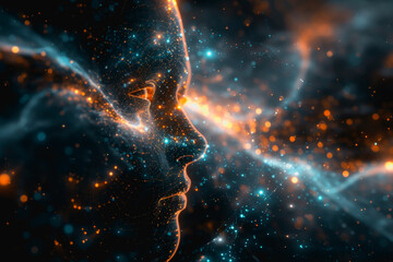 Fototapete - abstract ai learning technology, big data learning