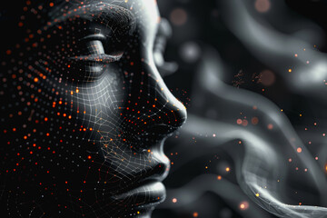Fototapete - abstract ai learning technology, big data learning