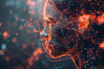Fototapete - abstract ai learning technology, big data learning