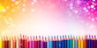 Colorful Creativity Crayon Border Clipart for Vibrant Visuals heavy  with blurred background
