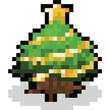 Pixel art game style christmas tree icon