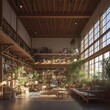 Modern Co-Working Space with Natural Light and Bamboo Details