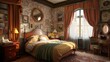 Baroque aristocratic style bedroom interior design in a luxury home.
