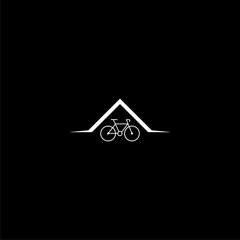 Canvas Print - Park bicycle area place icon isolated on dark background