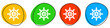 4 bunte Icons: Steuerrad - Button Banner
