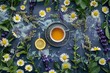 Tea made with herbs and flowers