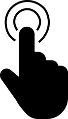 Fototapete - Computer mouse click cursor icon in fill style. Load symbol. Pointer cursor and loading icon. Modern vector for web site or mobile app. Touch or Hand click design isolated on transparent background.