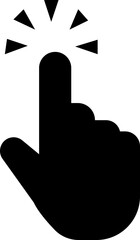 Fototapete - Computer mouse click cursor icon in fill style. Load symbol. Pointer cursor and loading icon. Modern vector for web site or mobile app. Touch or Hand click design isolated on transparent background.