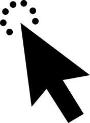 Fototapete - Computer mouse click cursor icon in fill style. Load symbol. Pointer cursor and loading icon. Modern vector for web site or mobile app. Touch or arrow click design isolated on transparent background.