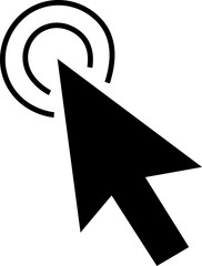 Fototapete - Computer mouse click cursor icon in fill style. Load symbol. Pointer cursor and loading icon. Modern vector for web site or mobile app. Touch or arrow click design isolated on transparent background.