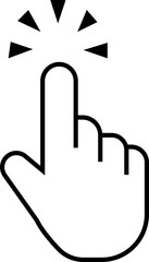Fototapete - Computer mouse click cursor icon in line style with editable stock. Load symbol. Pointer cursor icon. Modern vector for web site or mobile app. Touch or Hand click design on transparent background.