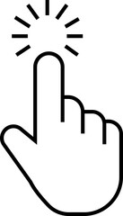 Fototapete - Computer mouse click cursor icon in line style with editable stock. Load symbol. Pointer cursor icon. Modern vector for web site or mobile app. Touch or Hand click design on transparent background.