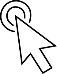 Fototapete - Computer mouse click cursor icon in line style with editable stock. Load symbol. Pointer cursor icon. Modern vector for web site or mobile app. Touch or arrow click design on transparent background.