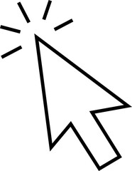 Fototapete - Computer mouse click cursor icon in line style with editable stock. Load symbol. Pointer cursor icon. Modern vector for web site or mobile app. Touch or arrow click design on transparent background.