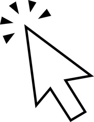 Fototapete - Computer mouse click cursor icon in line style with editable stock. Load symbol. Pointer cursor icon. Modern vector for web site or mobile app. Touch or arrow click design on transparent background.