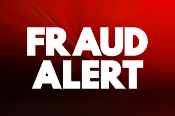 Fototapete - Fraud Alert text quote, concept background