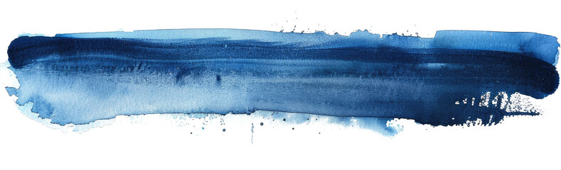 Wall Mural - Watercolor brush stroke, water color paint ocean blue texture, abstract blue calm splatter painting isolated