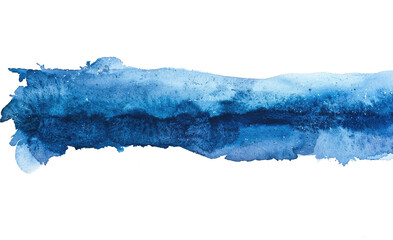 Wall Mural - Watercolor brush stroke, water color paint ocean blue texture, abstract blue calm splatter painting isolated