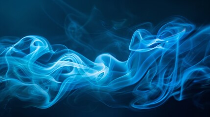 Poster - Abstract blue wave of colorful smoke