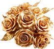 rose made of gold,golden rose isolated on white or transparent background,transparency