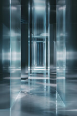 Poster - Abstract background with reflections and caustics. Hi-tech. Futuristic background image. Created with Generative AI technology.