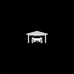 Sticker - Garage car icon isolated on dark background