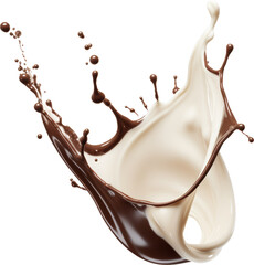 Wall Mural - milk chocolate splashing isolated on white or transparent background,transparency