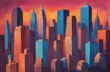 Pastel Urbanscape: Energetic Skyline at Dawn
