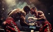 © Daniela - Two boxers engage in an electrifying boxing match, their faces blurred, capturing the motion and ferocity of the sport.