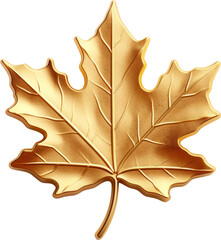 Poster - maple leaf made of gold,golden maple leaf isolated on white or transparent background,transparency