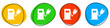 4 bunte Icons: Ladesäule - Button Banner