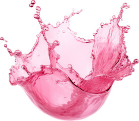 pink clear water splashing isolated on white or transparent background,transparency