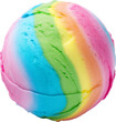 rainbow ice cream ball isolated on white or transparent background,transparency
