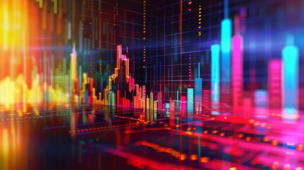 Poster - Stock exchange market graph analysis background