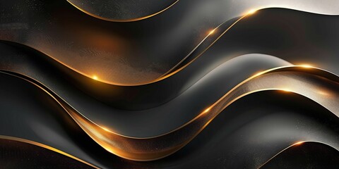 Poster - black and gold modern elegant luxury 3d abstract background.