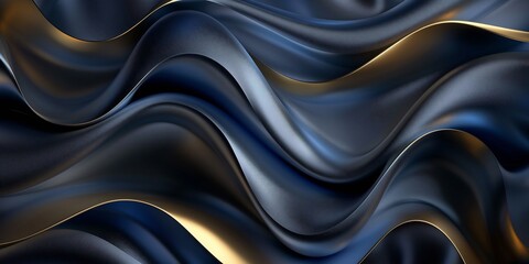 Poster - black and gold modern elegant luxury 3d abstract background.