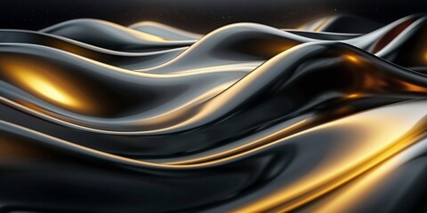 Poster - black and gold modern elegant luxury 3d abstract background.