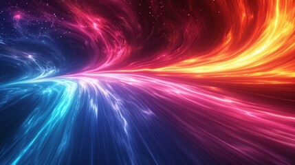 Poster - Decoration for wallpaper, desktop, poster, cover booklet. Print for clothes, t-shirt. Aurora colorful light energy image background