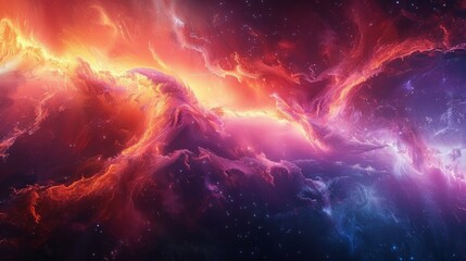 Poster - Decoration for wallpaper, desktop, poster, cover booklet. Print for clothes, t-shirt. Aurora colorful light energy image background