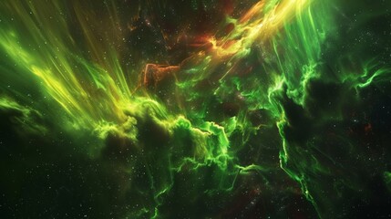 Poster - Decoration for wallpaper, desktop, poster, cover booklet. Print for clothes, t-shirt. Aurora colorful light energy image background