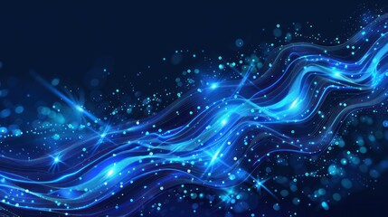 Poster - sparkling blue abstract background with lines
