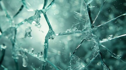 Wall Mural - Broken glass with pieces of broken glass. Abstract background for design.