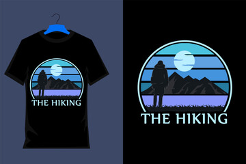 Wall Mural - The Hiking Retro Vintage T Shirt Design