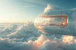 A serene sky sanctuary, offering a peaceful retreat among the clouds for meditation and relaxation in a futuristic setting