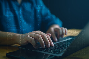 Poster - programmers and cybersecurity technologies design websites and security on internet network social m