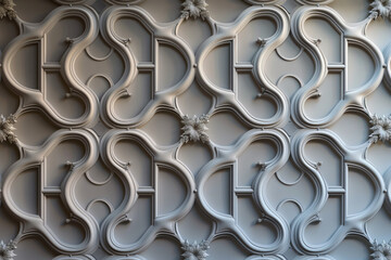 Poster - Sophisticated classical 3d pattern. Ancient ornament. Background image. Created with Generative AI technology.